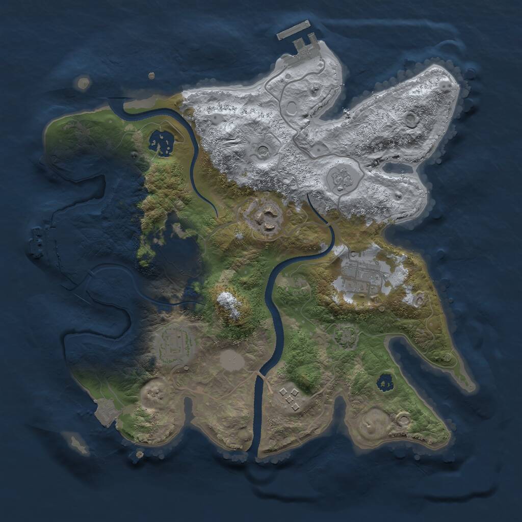 Rust Map: Procedural Map, Size: 3000, Seed: 110420, 12 Monuments