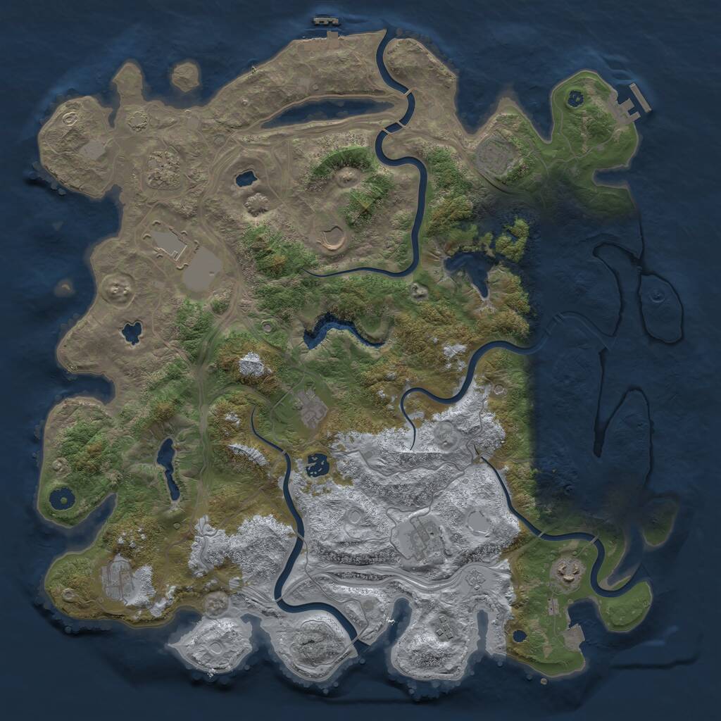 Rust Map: Procedural Map, Size: 4500, Seed: 5563585, 16 Monuments