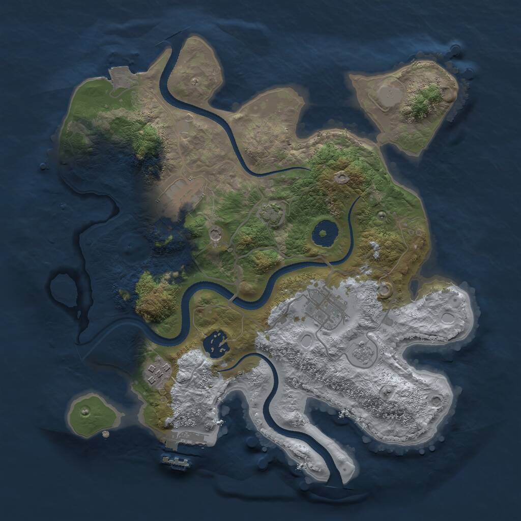 Rust Map: Procedural Map, Size: 3000, Seed: 61532, 9 Monuments