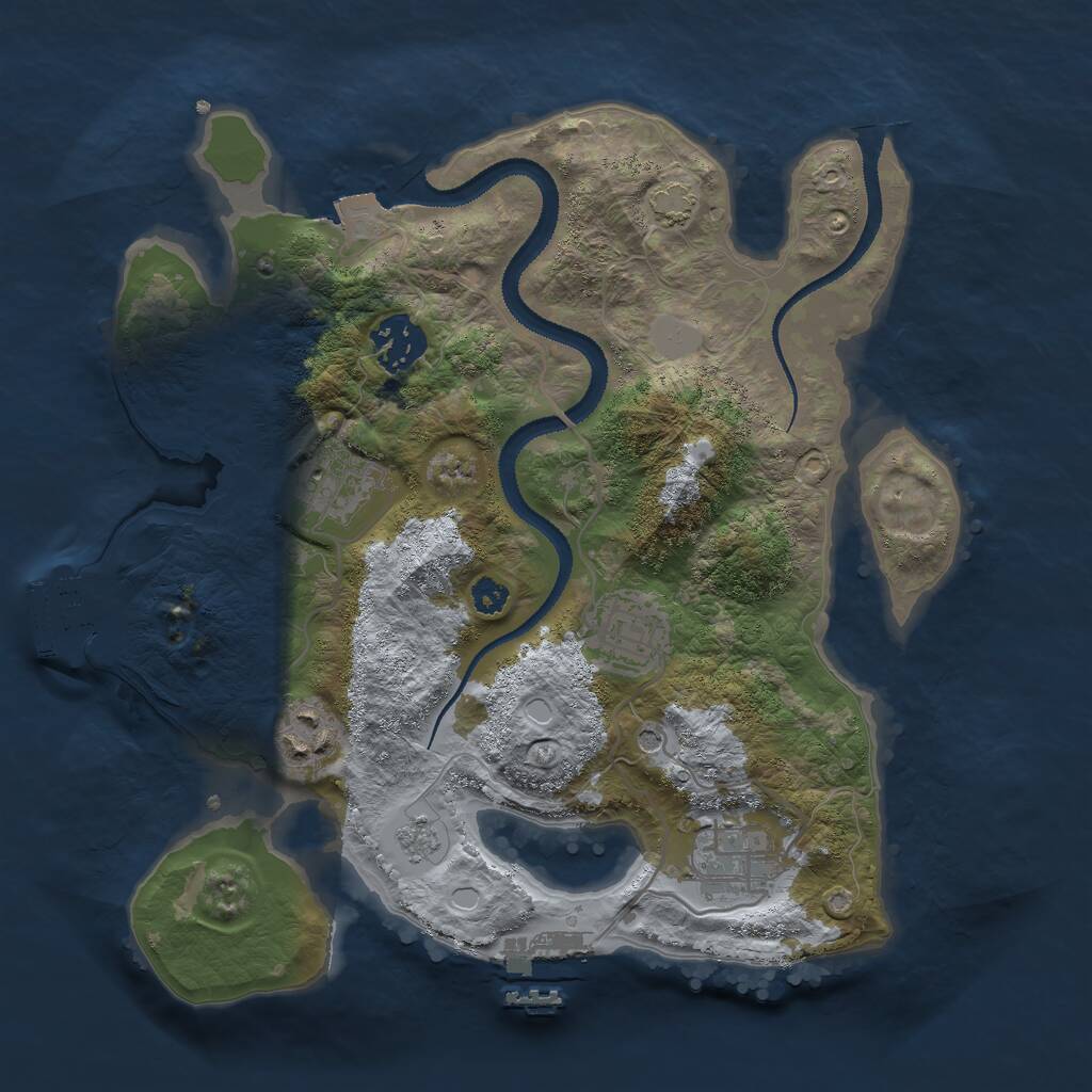 Rust Map: Procedural Map, Size: 3000, Seed: 1039070559, 11 Monuments