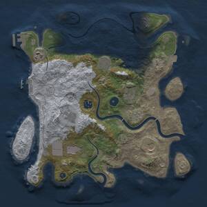 Thumbnail Rust Map: Procedural Map, Size: 3500, Seed: 994861213, 14 Monuments