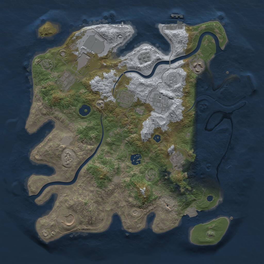 Rust Map: Procedural Map, Size: 3500, Seed: 481983, 15 Monuments