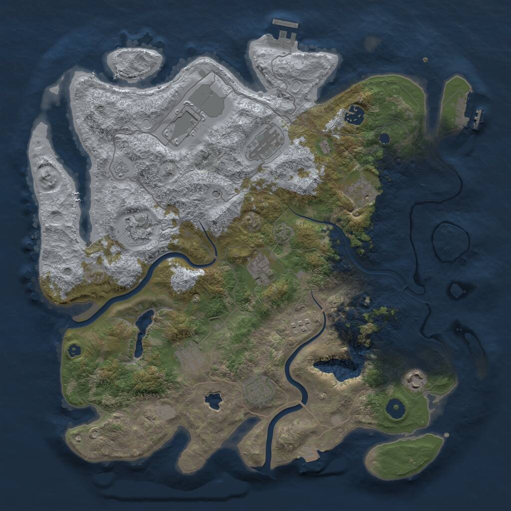Rust Map: Procedural Map, Size: 4000, Seed: 8018, 16 Monuments
