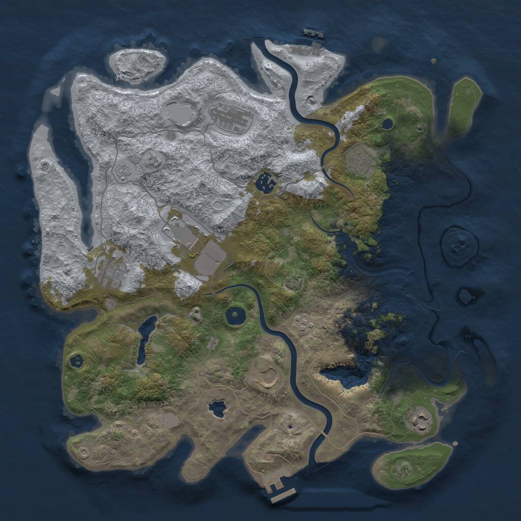 Rust Map: Procedural Map, Size: 4000, Seed: 8018, 14 Monuments