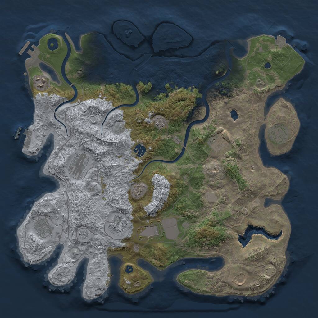 Rust Map: Procedural Map, Size: 4000, Seed: 774166, 16 Monuments