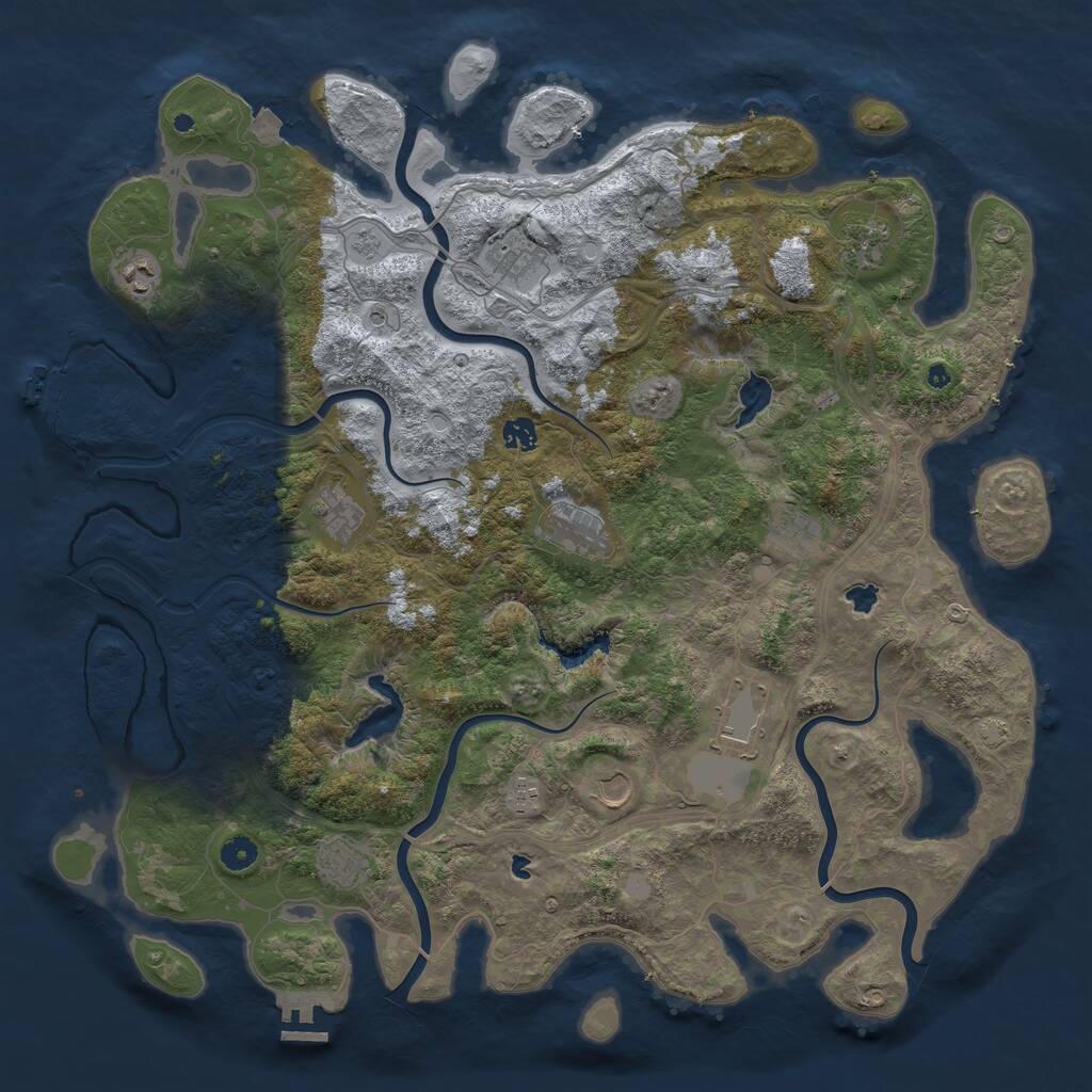 Rust Map: Procedural Map, Size: 4700, Seed: 1809373189, 17 Monuments