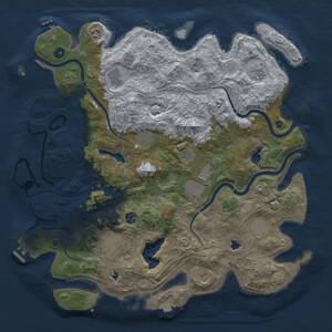 Thumbnail Rust Map: Procedural Map, Size: 4500, Seed: 335553880, 17 Monuments