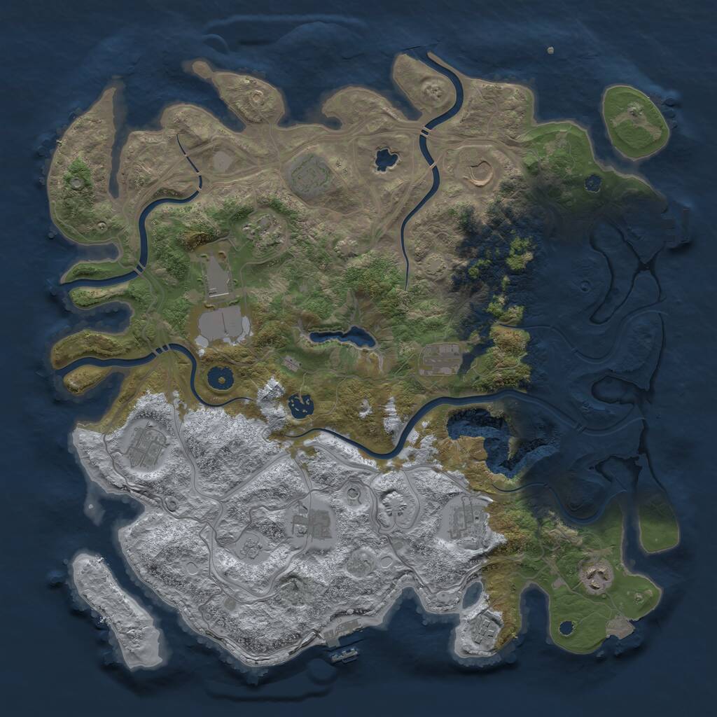 Rust Map: Procedural Map, Size: 4250, Seed: 1833107517, 17 Monuments