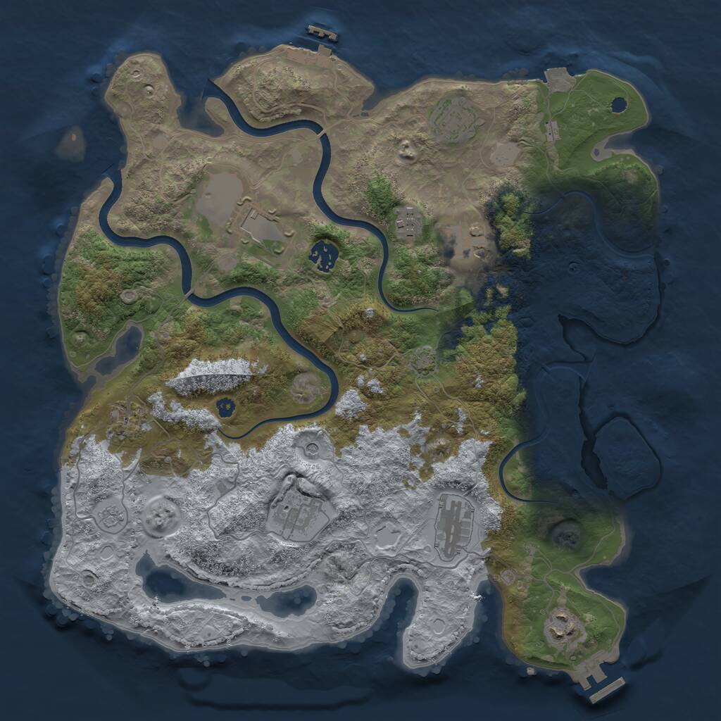 Rust Map: Procedural Map, Size: 3750, Seed: 2936, 15 Monuments
