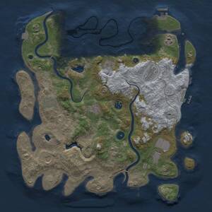 Thumbnail Rust Map: Procedural Map, Size: 4000, Seed: 757252886, 16 Monuments