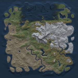 Thumbnail Rust Map: Procedural Map, Size: 5500, Seed: 45122, 17 Monuments