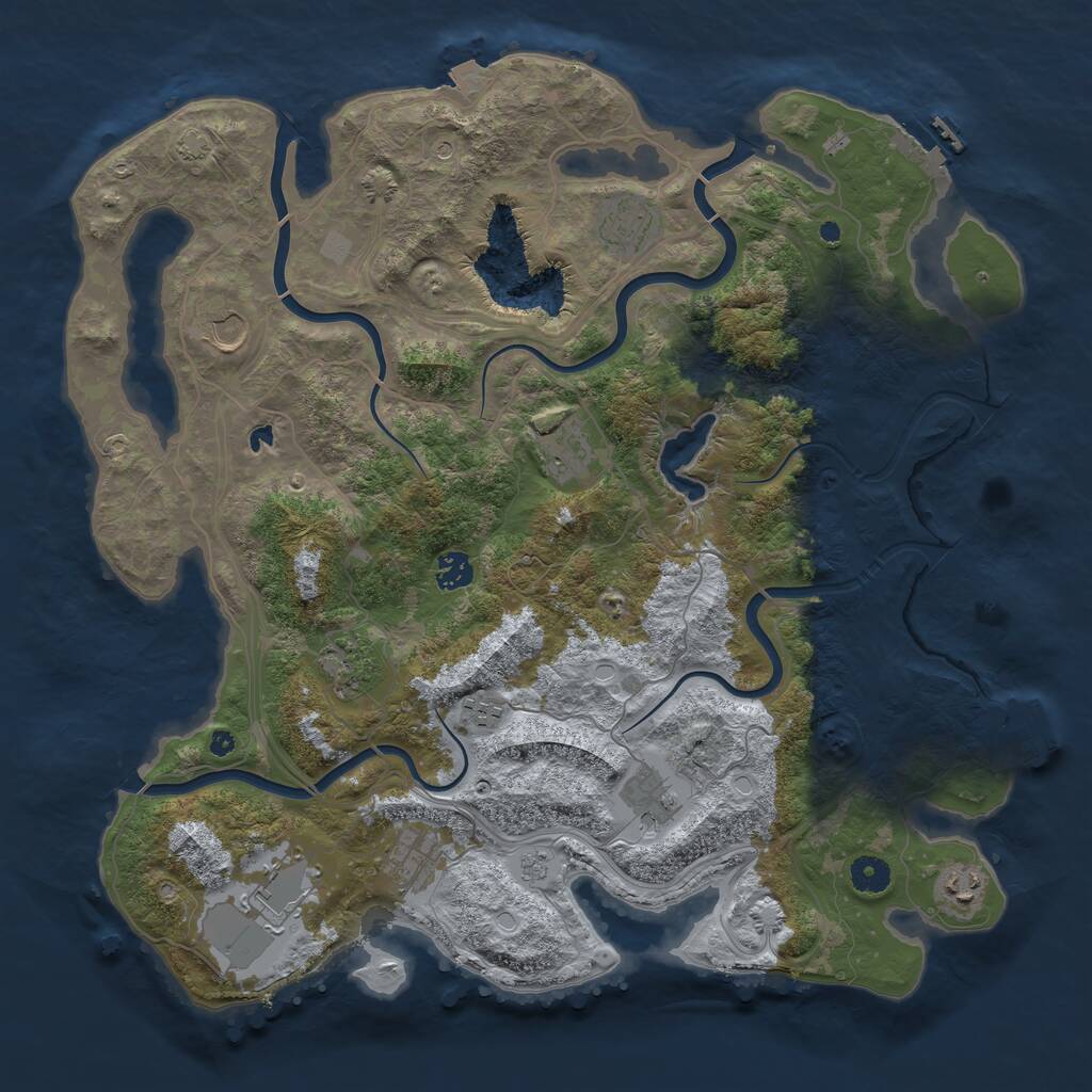 Rust Map: Procedural Map, Size: 4250, Seed: 26236, 16 Monuments