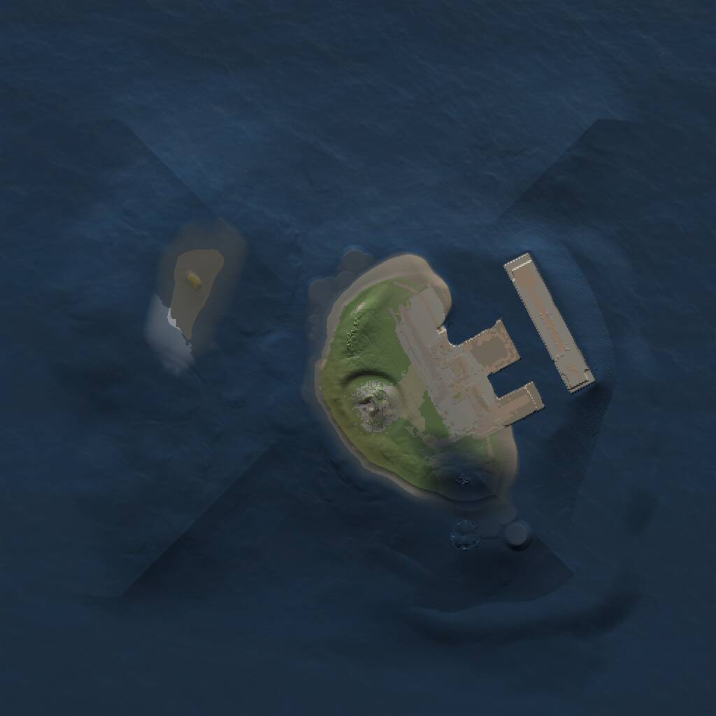 Rust Map: Procedural Map, Size: 1000, Seed: 9877, 2 Monuments