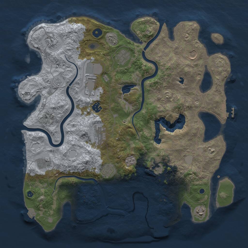Rust Map: Procedural Map, Size: 4000, Seed: 2019003535, 17 Monuments