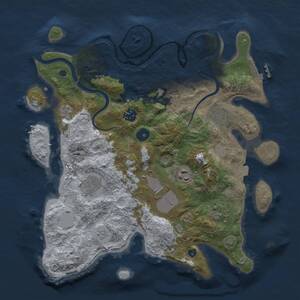 Thumbnail Rust Map: Procedural Map, Size: 3500, Seed: 1448329468, 13 Monuments