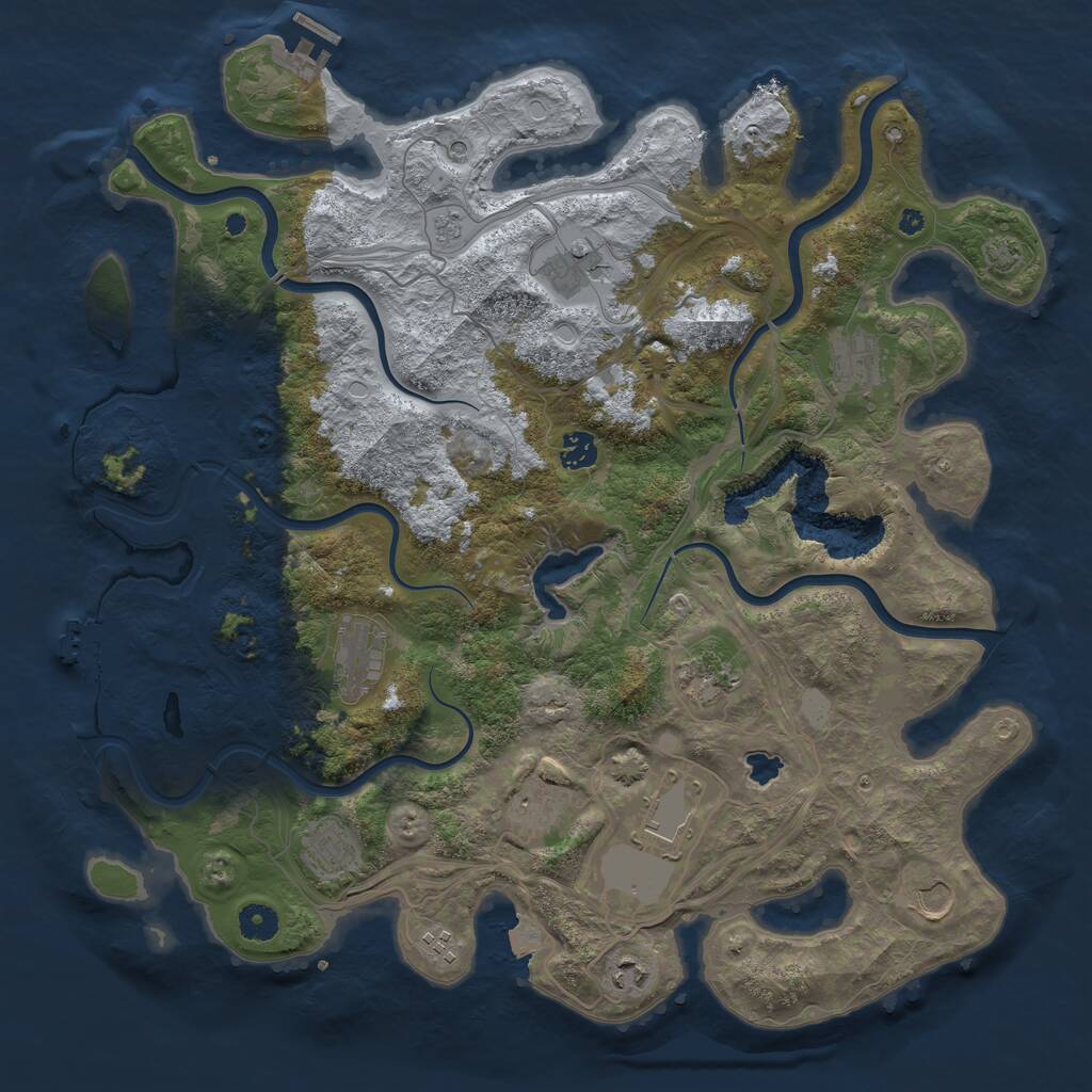 Rust Map: Procedural Map, Size: 4250, Seed: 1660784786, 17 Monuments