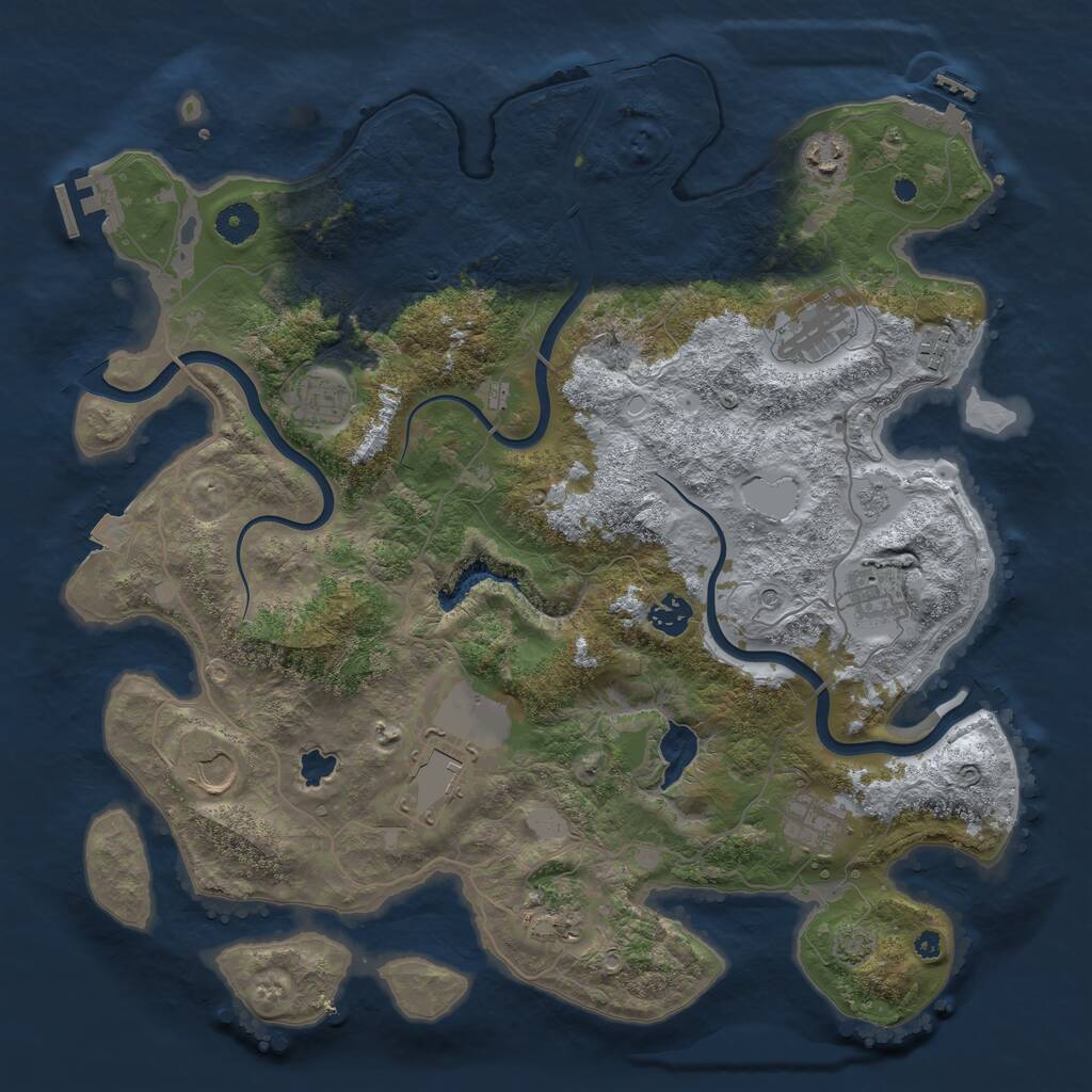 Rust Map: Procedural Map, Size: 4000, Seed: 566571323, 16 Monuments