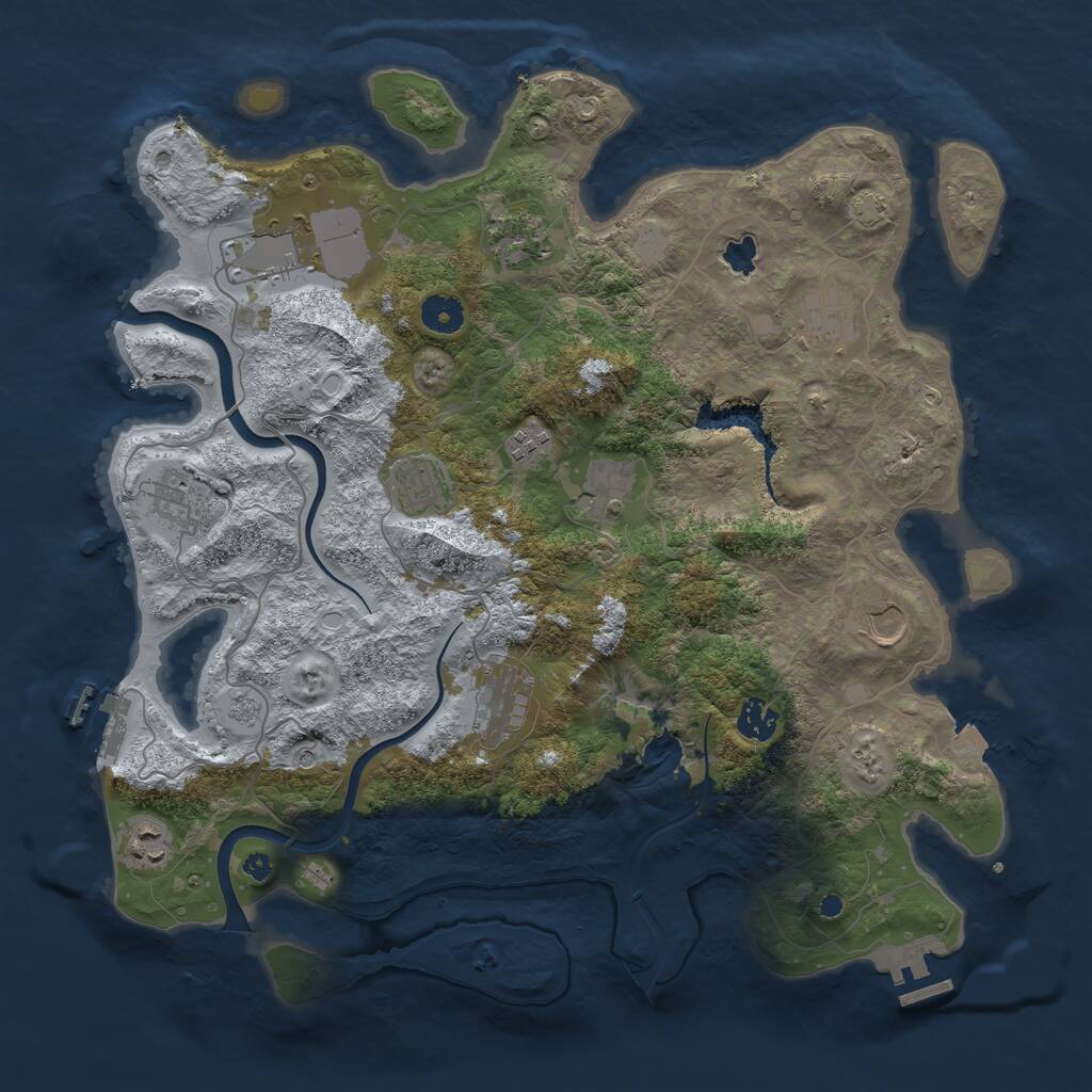 Rust Map: Procedural Map, Size: 4000, Seed: 1741402904, 17 Monuments