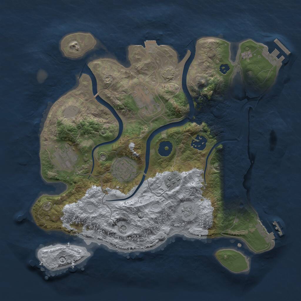 Rust Map: Procedural Map, Size: 3000, Seed: 24982, 11 Monuments