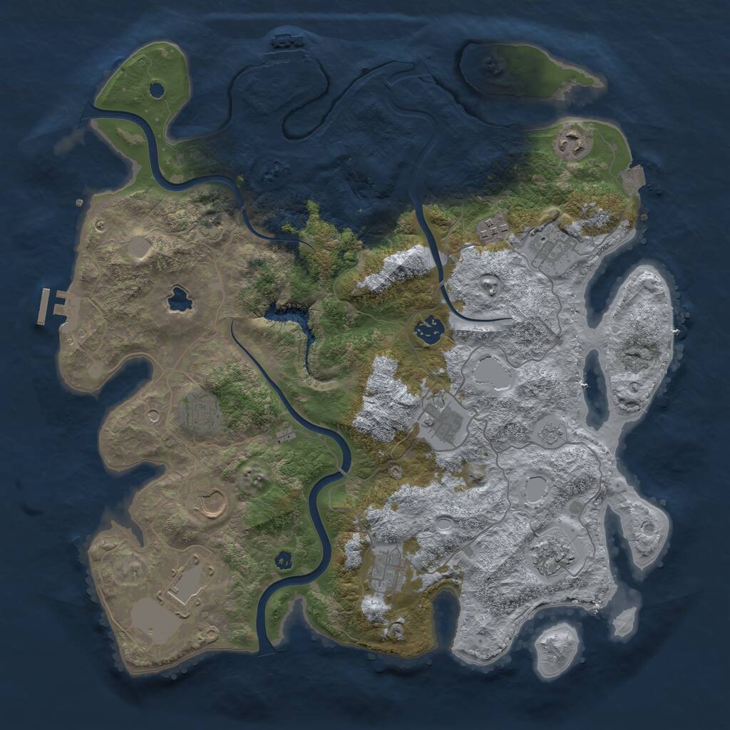 Rust Map: Procedural Map, Size: 4000, Seed: 1471283749, 16 Monuments