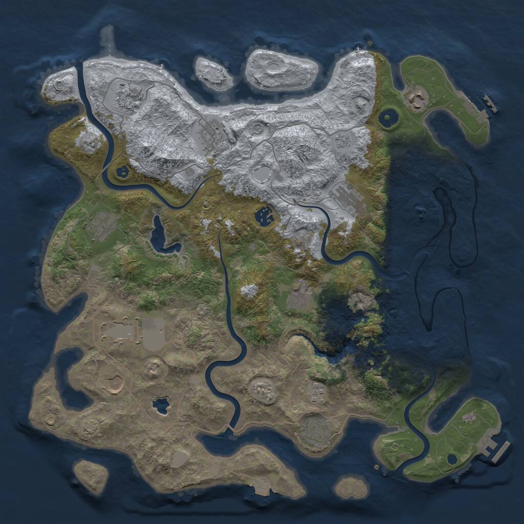 Rust Map: Procedural Map, Size: 4200, Seed: 678808231, 17 Monuments