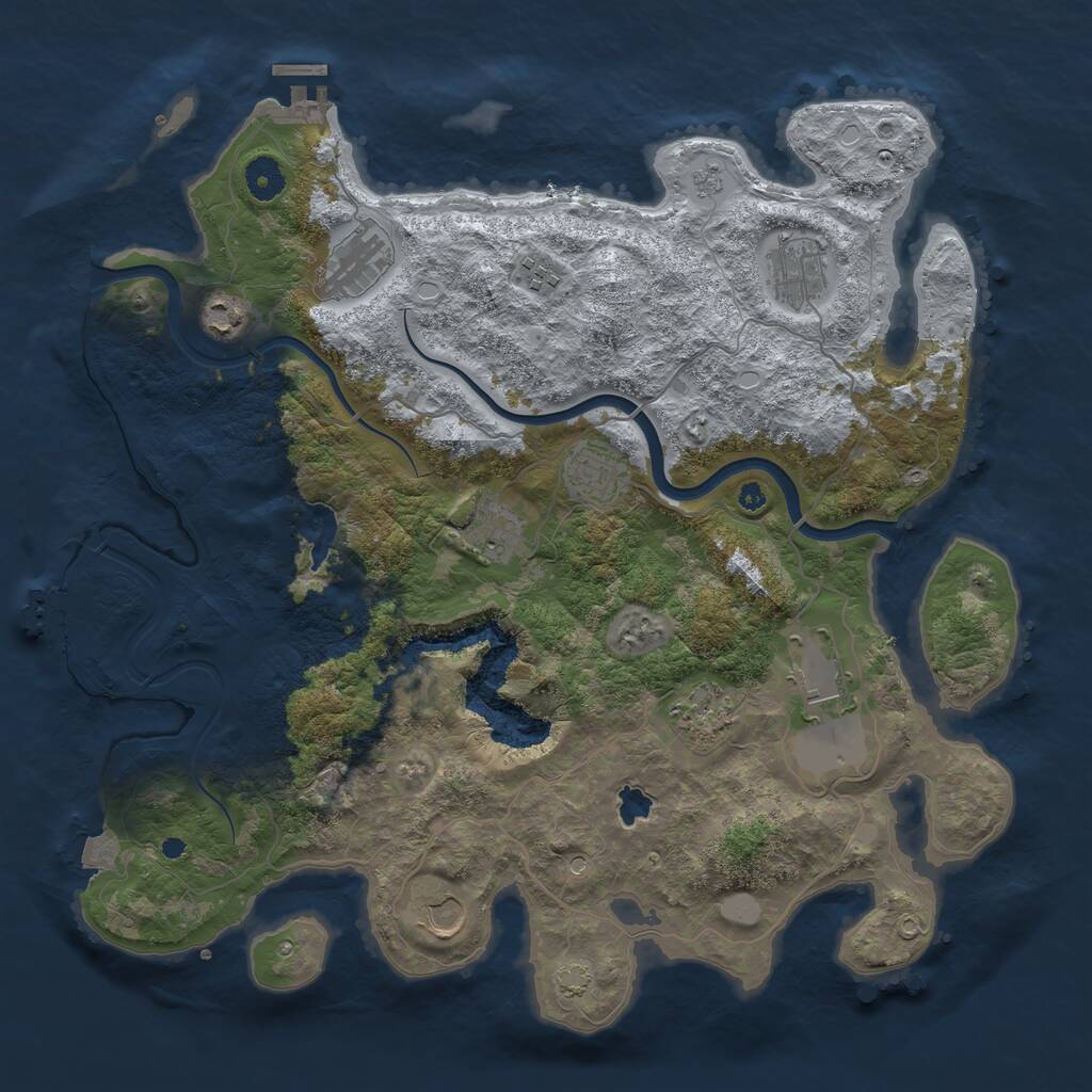 Rust Map: Procedural Map, Size: 4000, Seed: 407529783, 15 Monuments