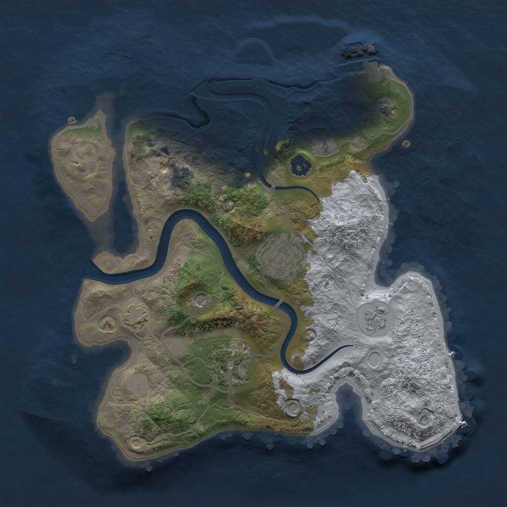 Rust Map: Procedural Map, Size: 2500, Seed: 8988857, 7 Monuments