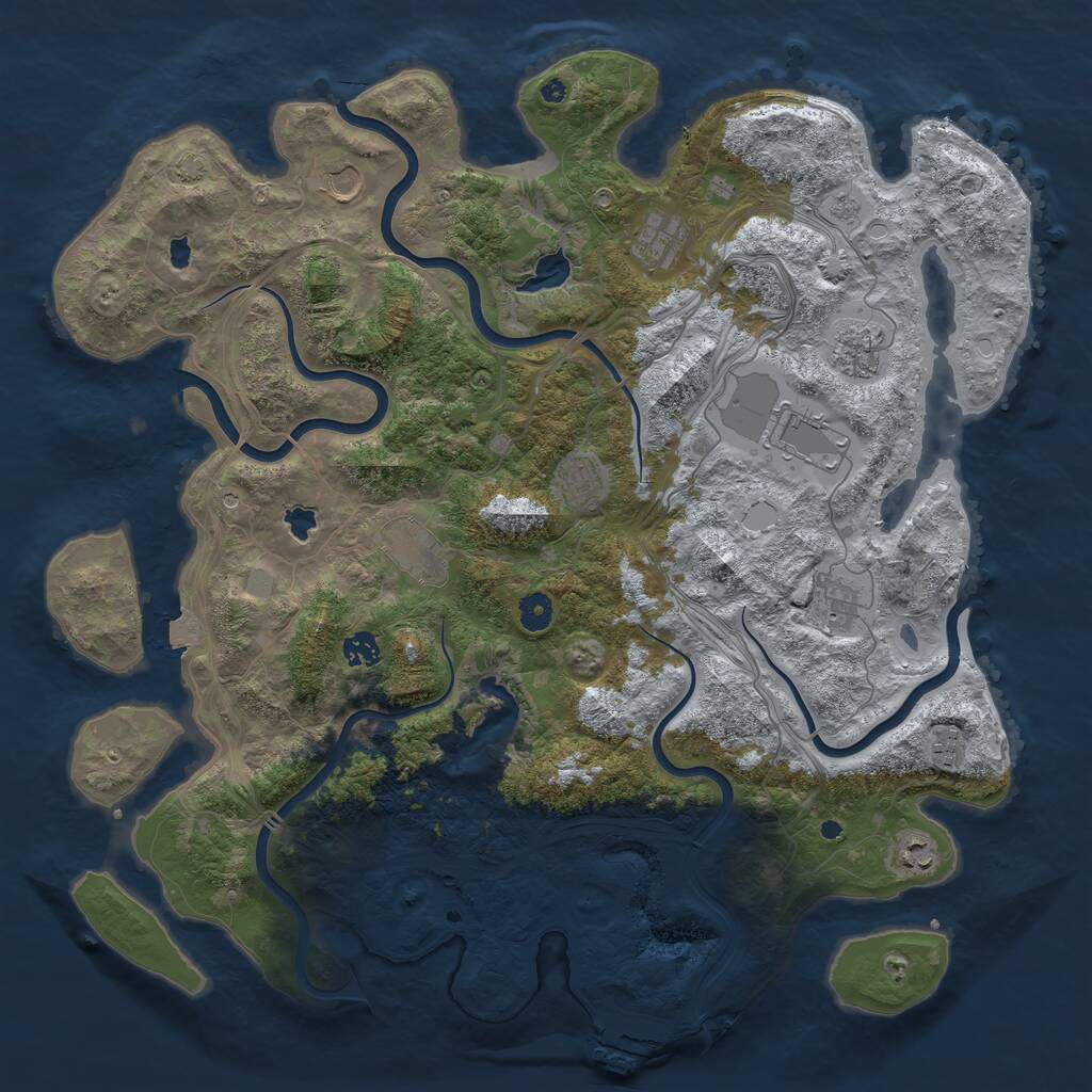 Rust Map: Procedural Map, Size: 4500, Seed: 77856141, 15 Monuments