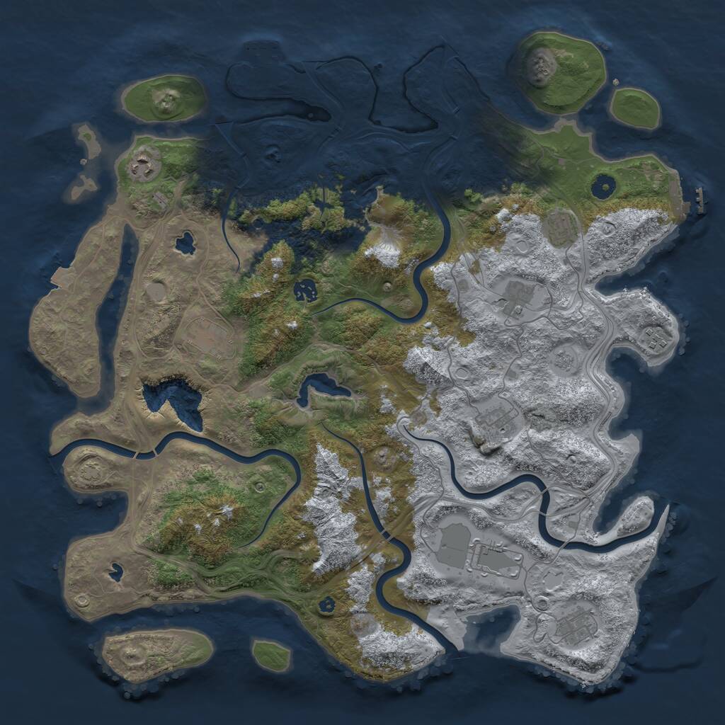 Rust Map: Procedural Map, Size: 4500, Seed: 414078469, 15 Monuments