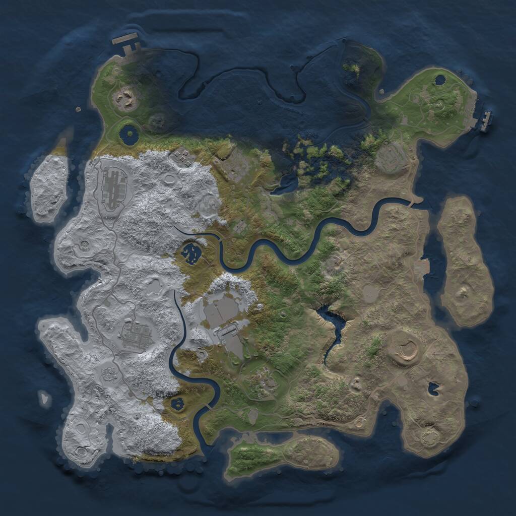 Rust Map: Procedural Map, Size: 4000, Seed: 2009832719, 16 Monuments