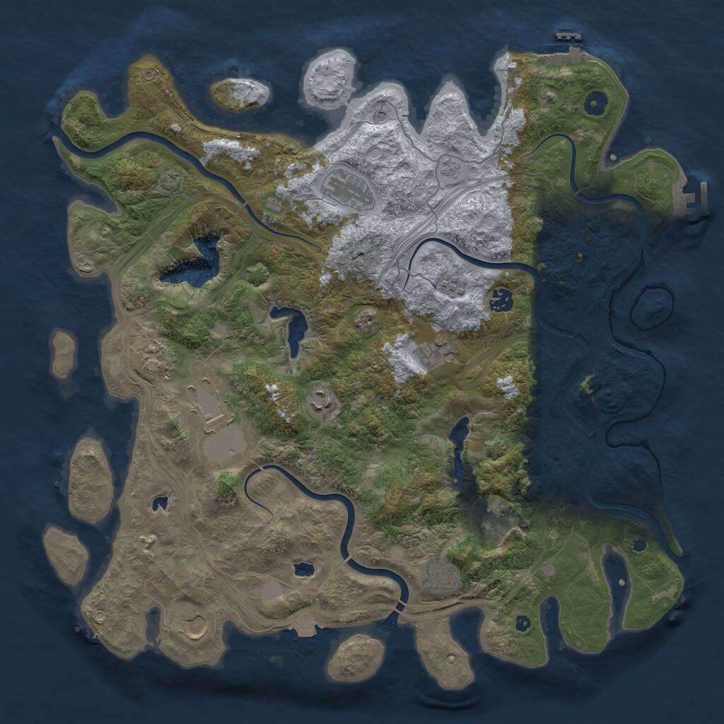 Rust Map: Procedural Map, Size: 4500, Seed: 207612155, 16 Monuments