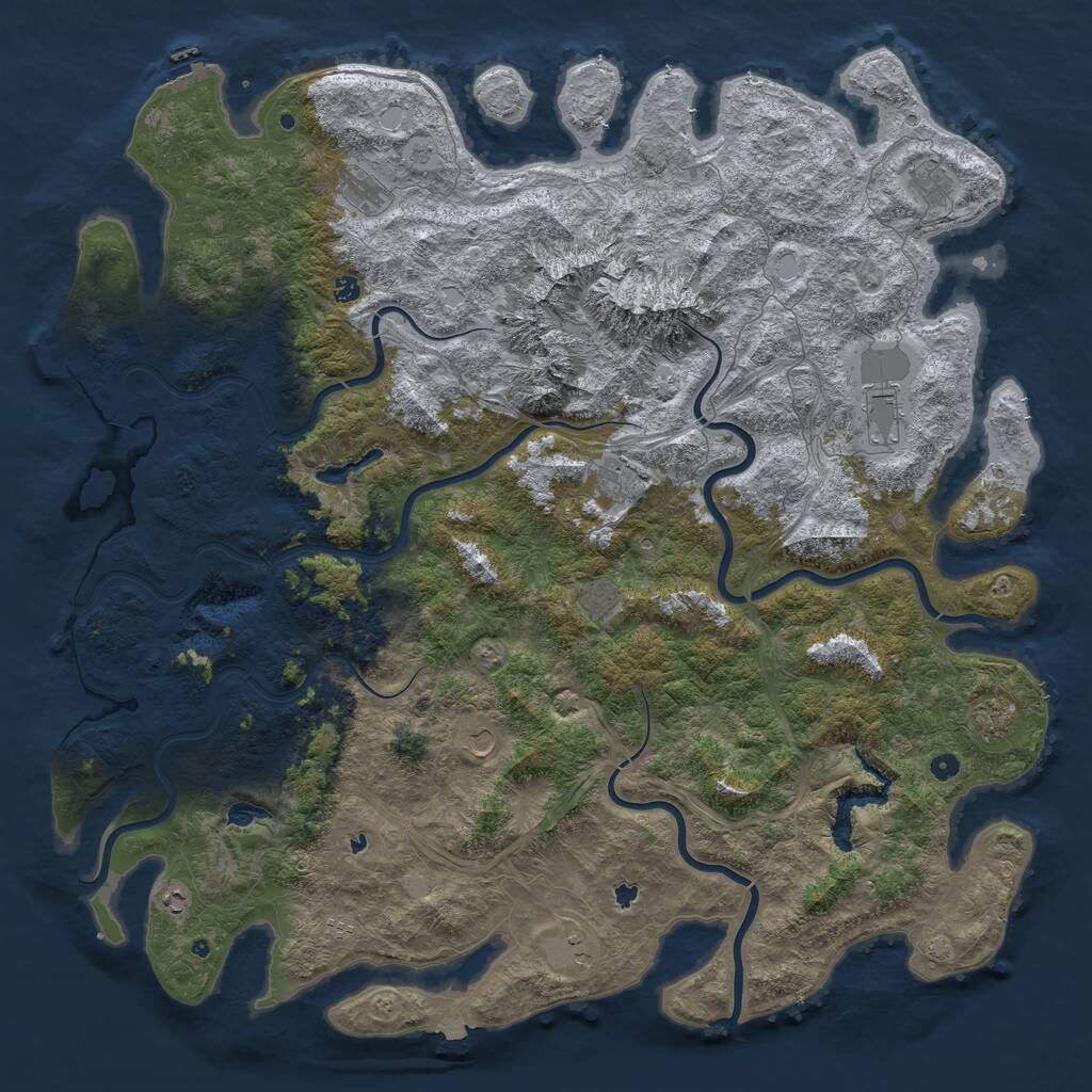 Rust Map: Procedural Map, Size: 6000, Seed: 189515093, 17 Monuments