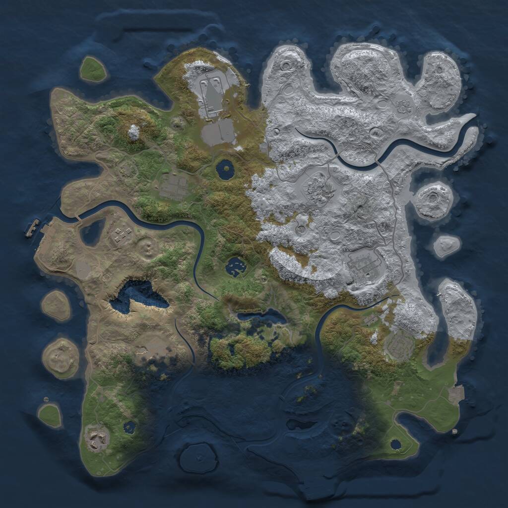 Rust Map: Procedural Map, Size: 4000, Seed: 1907, 15 Monuments