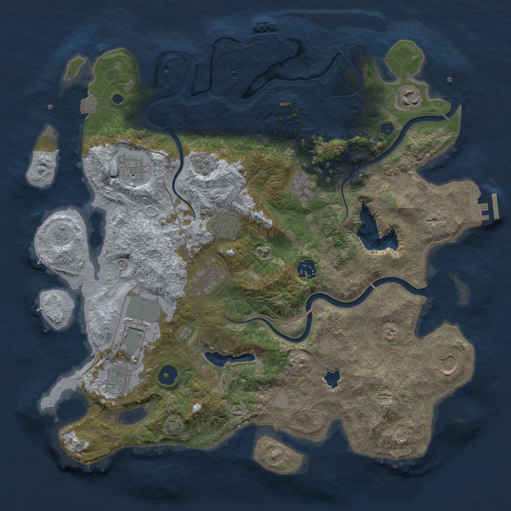 Rust Map: Procedural Map, Size: 4000, Seed: 241534015, 16 Monuments