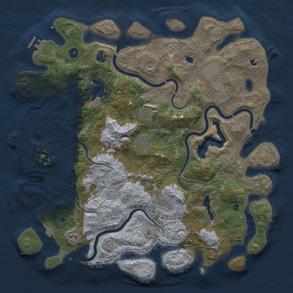 Rust Map: Procedural Map, Size: 4500, Seed: 212310163, 14 Monuments