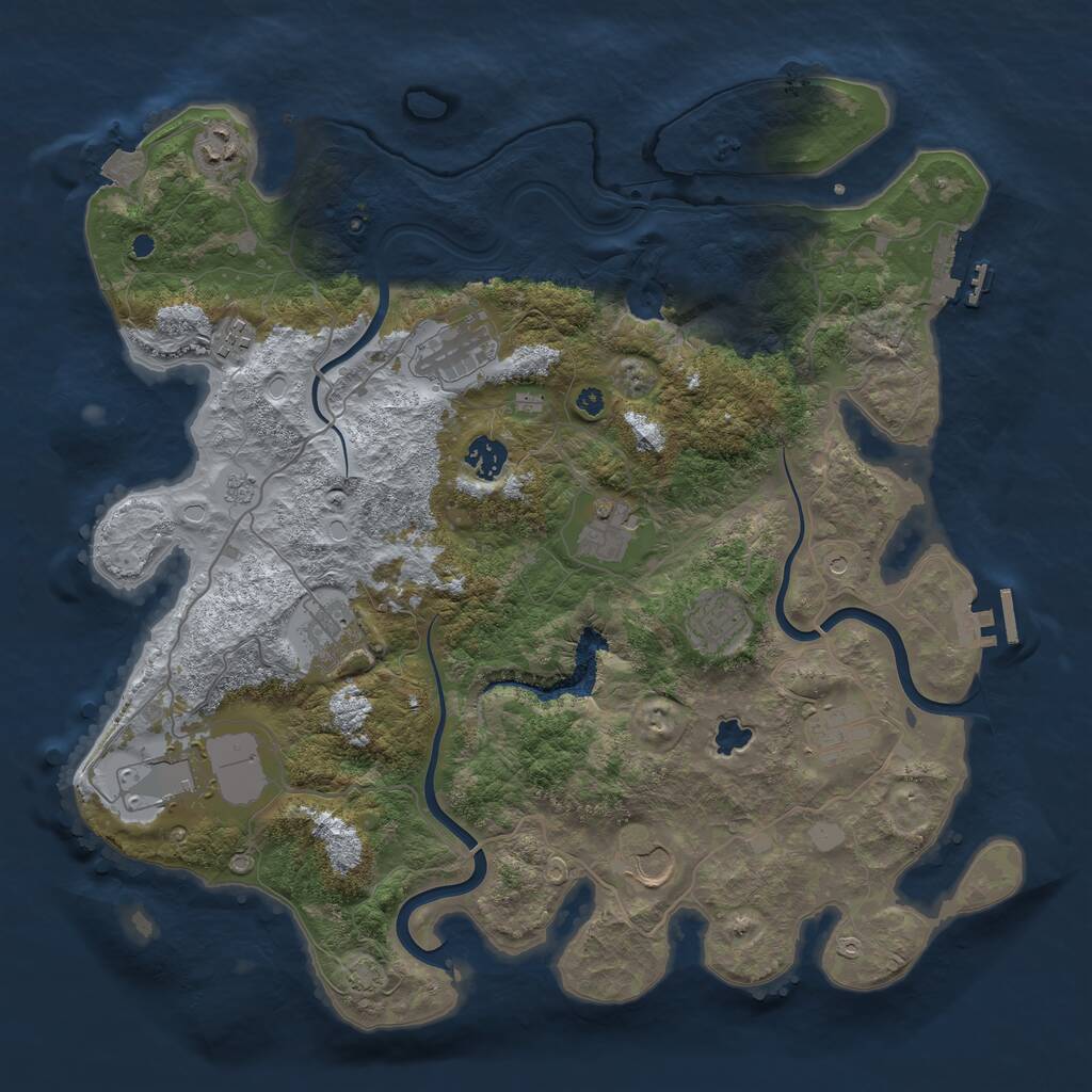 Rust Map: Procedural Map, Size: 4000, Seed: 360703670, 16 Monuments