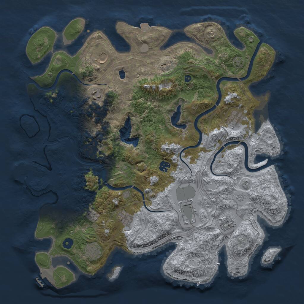 Rust Map: Procedural Map, Size: 4250, Seed: 488761944, 16 Monuments