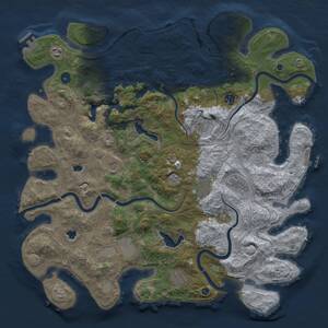 Thumbnail Rust Map: Procedural Map, Size: 4500, Seed: 1236955531, 15 Monuments