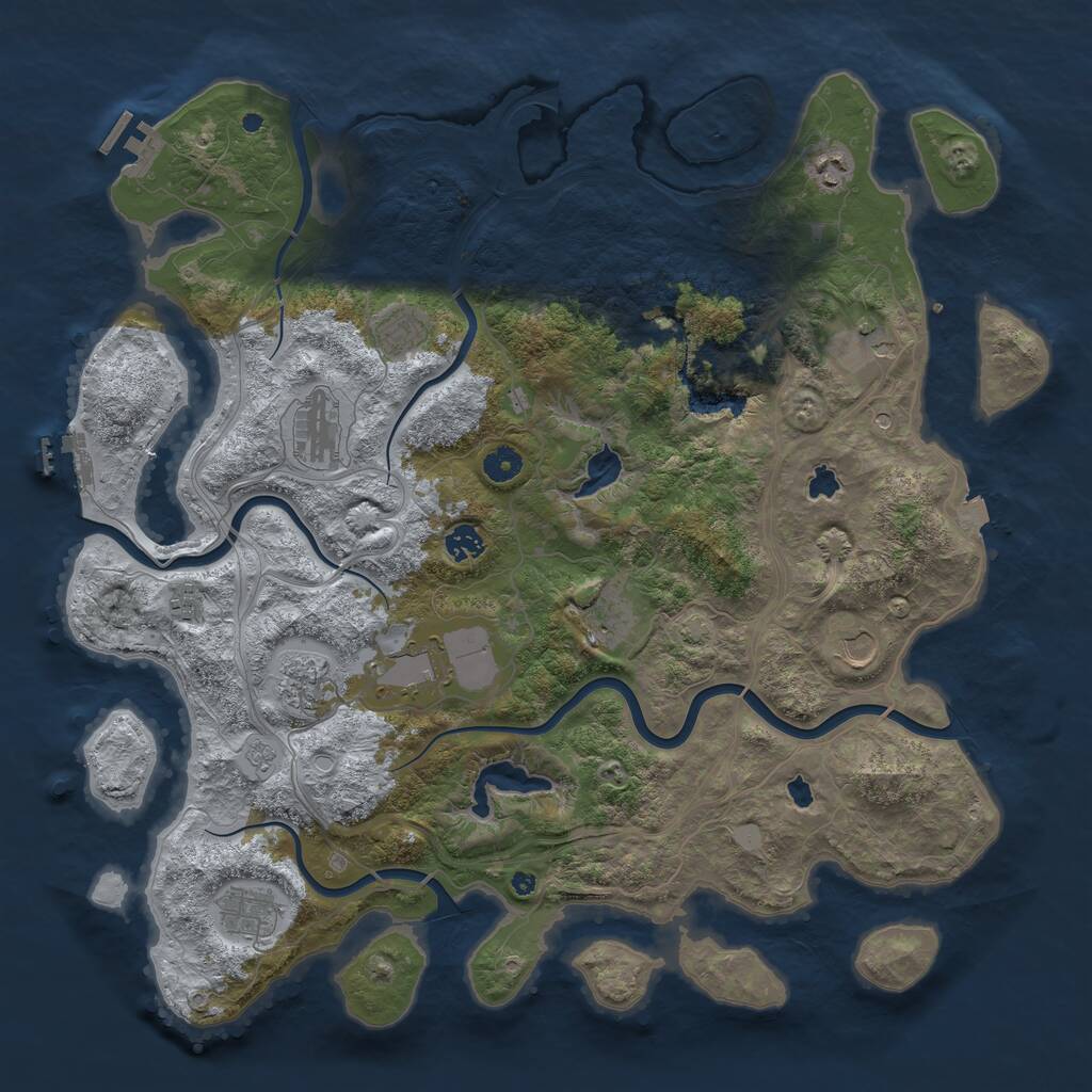 Rust Map: Procedural Map, Size: 4500, Seed: 42131, 17 Monuments