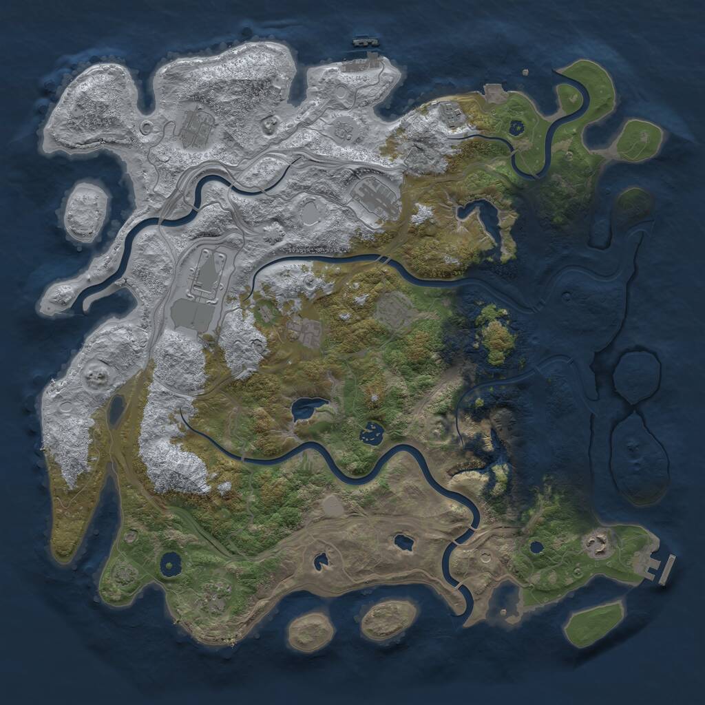 Rust Map: Procedural Map, Size: 4500, Seed: 754813716, 15 Monuments