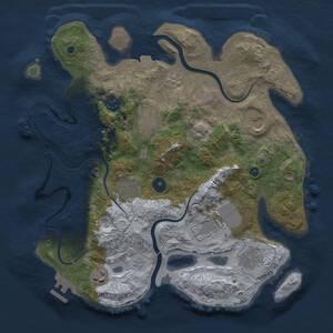 Thumbnail Rust Map: Procedural Map, Size: 3500, Seed: 446136095, 14 Monuments