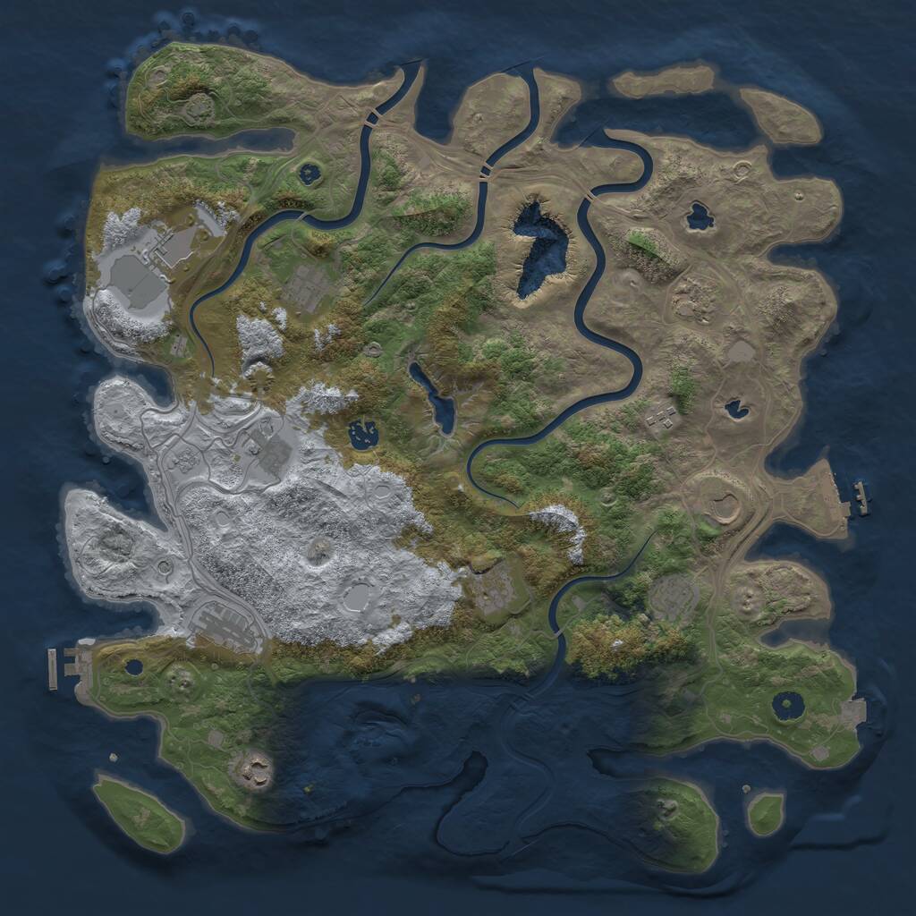 Rust Map: Procedural Map, Size: 4500, Seed: 1019, 17 Monuments