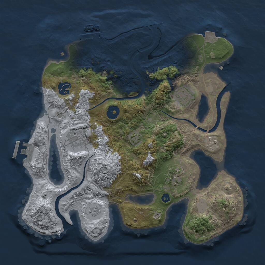 Rust Map: Procedural Map, Size: 3000, Seed: 813371, 11 Monuments