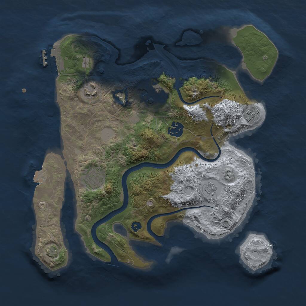 Rust Map: Procedural Map, Size: 3000, Seed: 28844, 10 Monuments