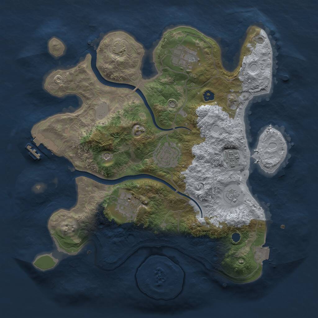 Rust Map: Procedural Map, Size: 2900, Seed: 736122, 9 Monuments