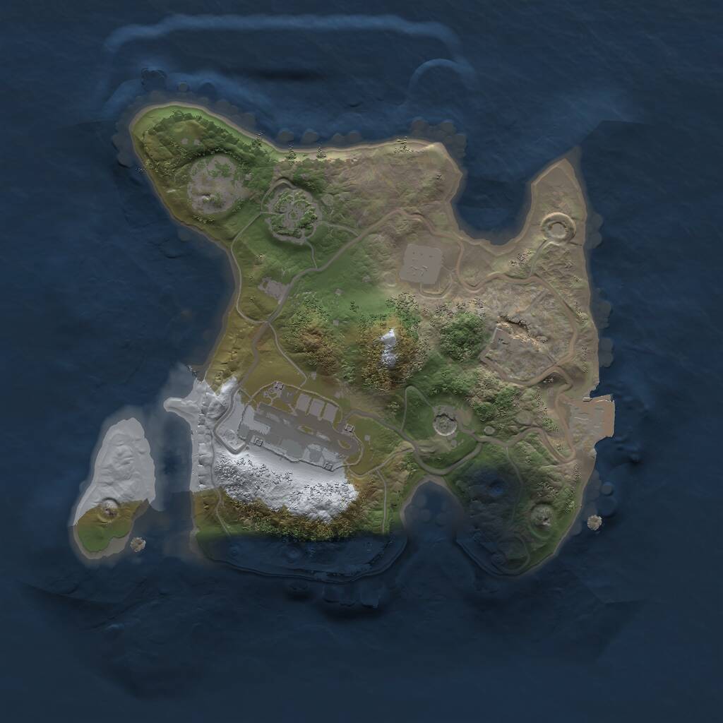 Rust Map: Procedural Map, Size: 2000, Seed: 728150787, 4 Monuments