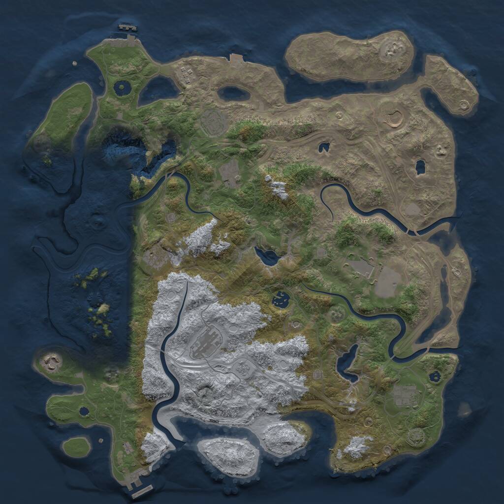 Rust Map: Procedural Map, Size: 4500, Seed: 198908241, 16 Monuments