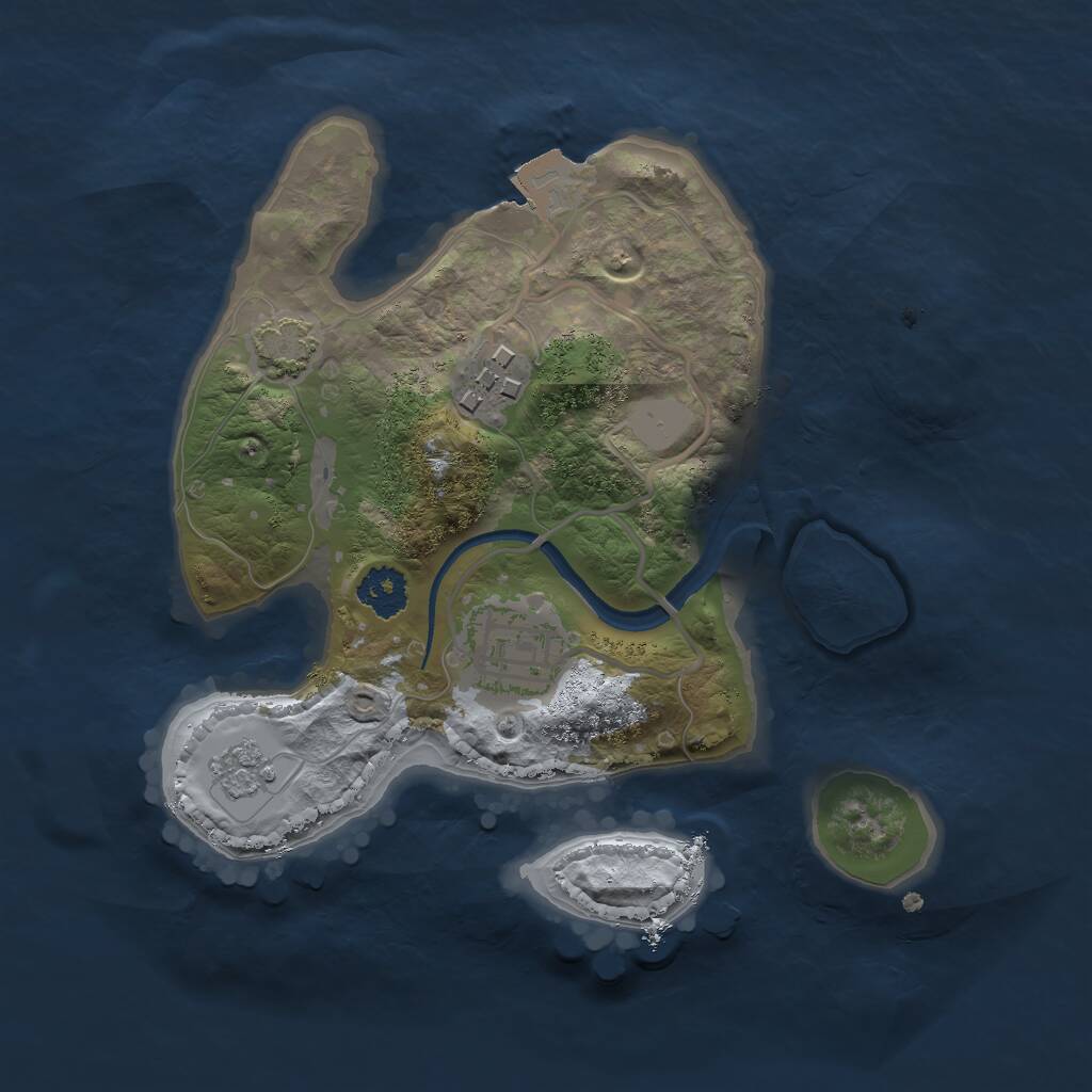 Rust Map: Procedural Map, Size: 2200, Seed: 1476487717, 5 Monuments