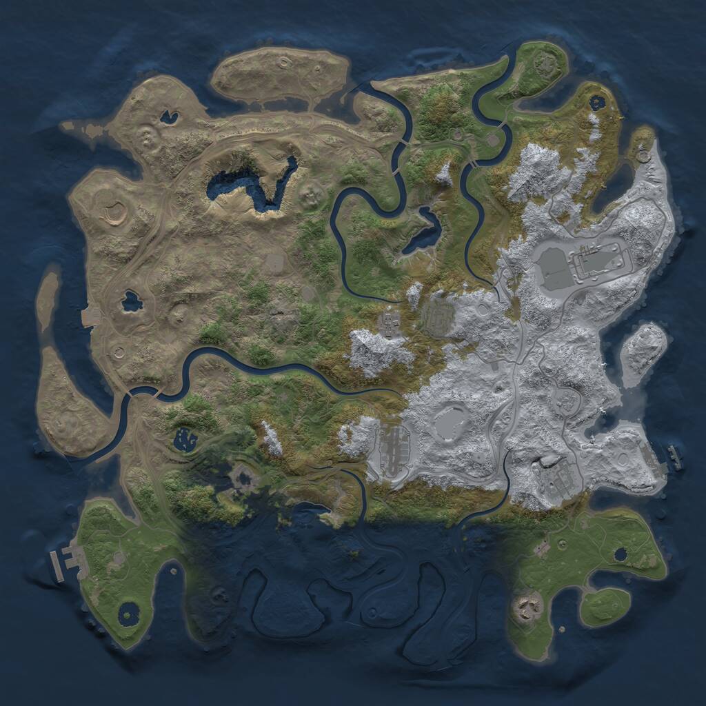 Rust Map: Procedural Map, Size: 4500, Seed: 694206707, 15 Monuments