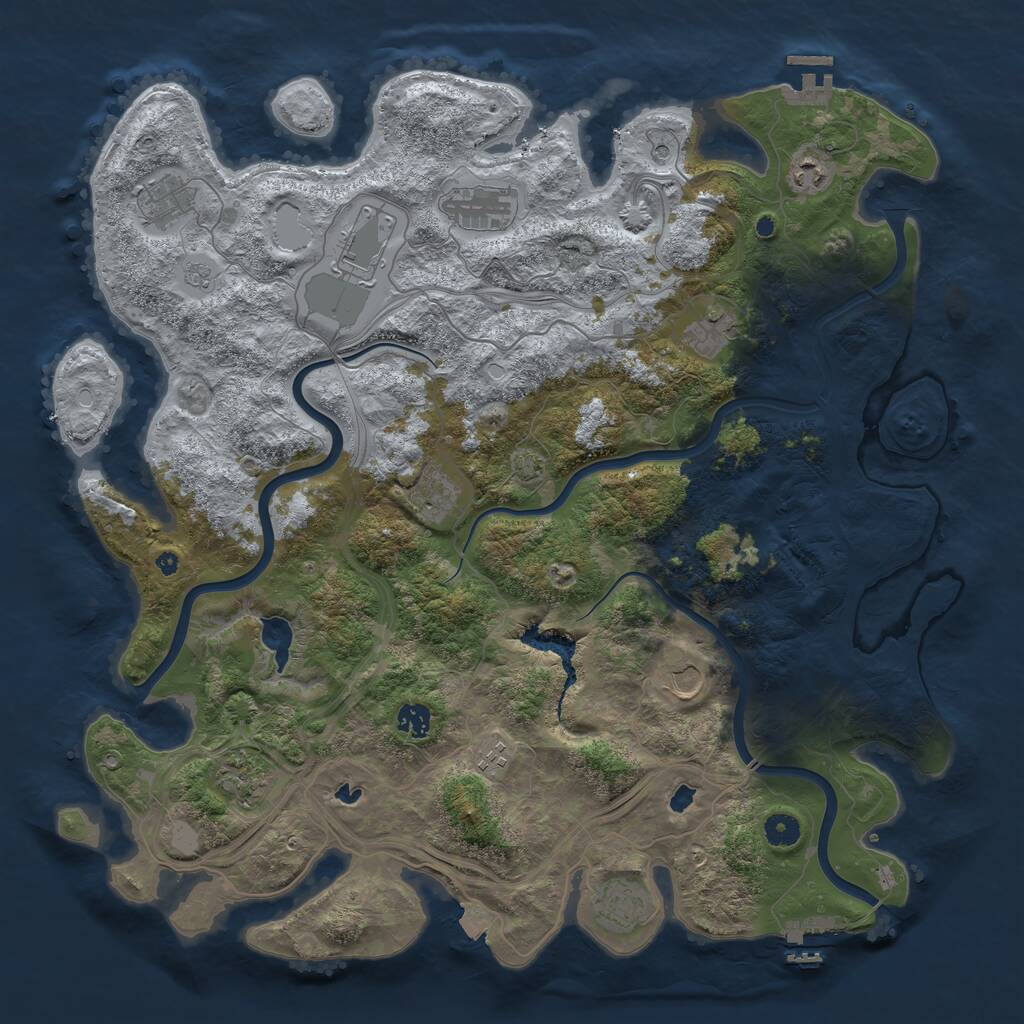 Rust Map: Procedural Map, Size: 4500, Seed: 65468138, 17 Monuments